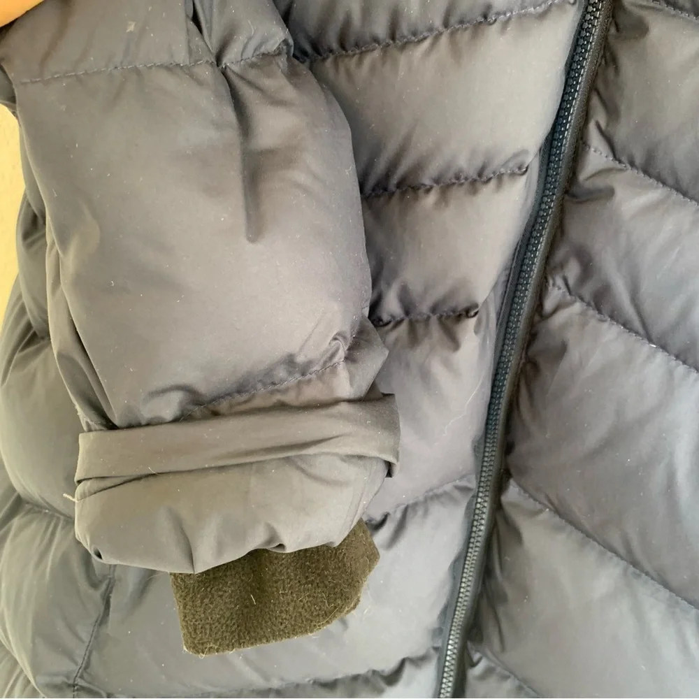 Marmot Women's Montreal Blue Down Puffer Coat Parka with Faux Fur Trim - Picture 11 of 14